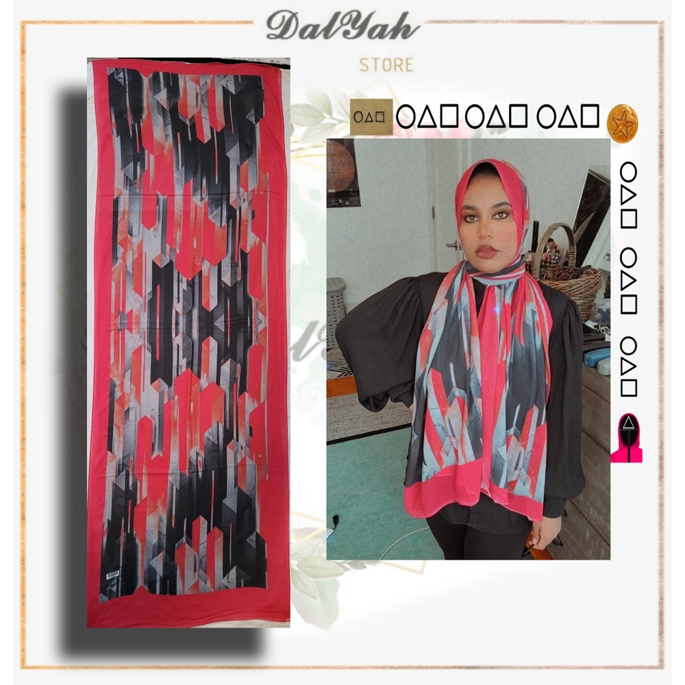 Crepe chiffon digital printed Hijab Scarf 170×70cm